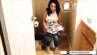 Pooping on toilet - video 5