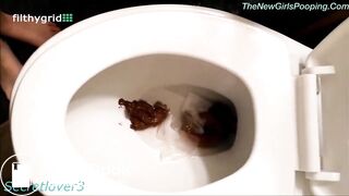 woman pooping on toilet - video 89