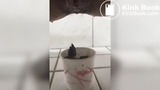 Young korean girl pooping in toilet