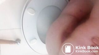 Close up of a toilet poop