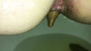 Big turd stuck in a sexy milf's ass