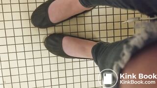 Young girl pooping at her school