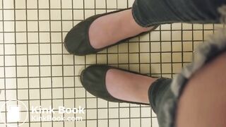 Young girl pooping at her school