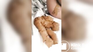 Brunette shits in car!