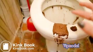 Beautiful teen tastes her Diarrhea