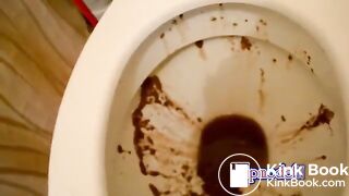 Beautiful teen tastes her Diarrhea