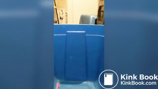 Ebony shitting in tub