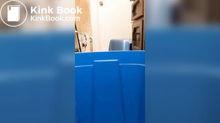 Ebony shitting in tub