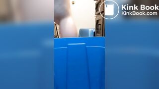 Ebony shitting in tub