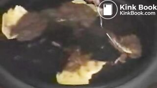 Cooking and eating pancakes with shit