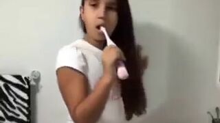 Girl eats