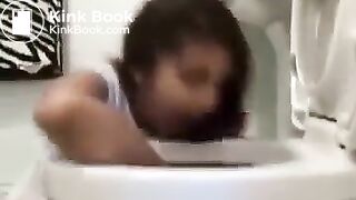 Girl eats