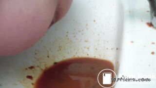 Brunette Girl has diarrhea