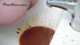 Brunette Girl has diarrhea