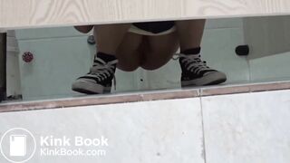 Constipated girl shitting Monster turd