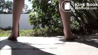 Girl's Thick Poops On The Back Patio