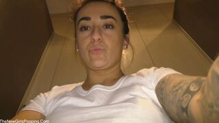 Sexy teen public toilet pooping - video 10