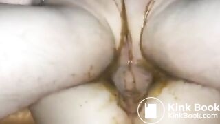 homeclip - couple on VERY MESSY scat analfucking