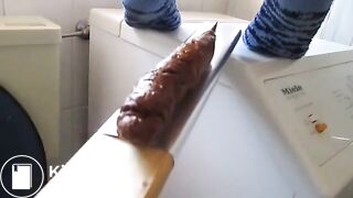 Long turd from her ass