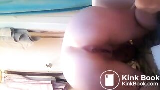 Sexy girl pooped on the floor