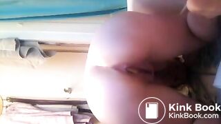 Sexy girl pooped on the floor