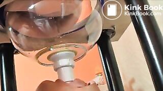 Swallowing poop through funnel