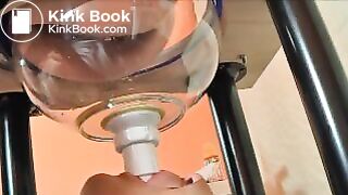 Swallowing poop through funnel