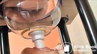 Swallowing poop through funnel