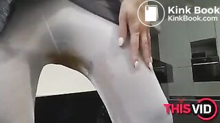 FANCY WHITE PANTYHOSE POOP