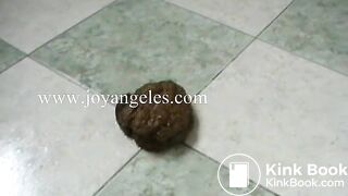 Brigitte poops a nice one standing in the bathroom