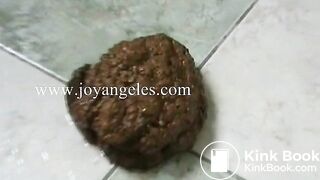 Brigitte poops a nice one standing in the bathroom