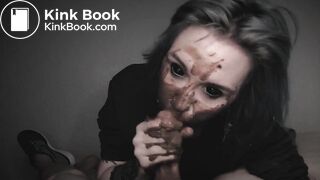 Hot Demon girl gives very hot shitty blowjob