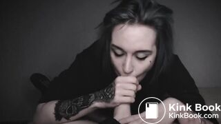 Hot Demon girl gives very hot shitty blowjob