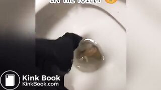 Poop in black panties