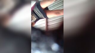 Voyeur pooping no wipe