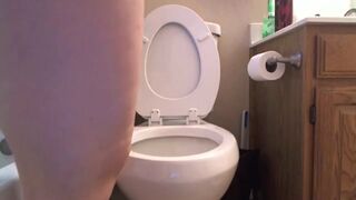 R. ass drops a lot on toilet