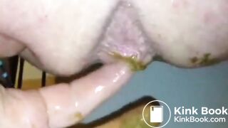 Hot creamy scat fingering