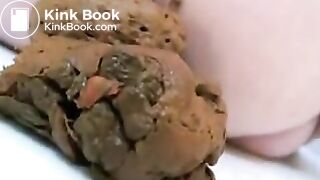 Blonde unloading soft creamy shit