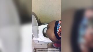 Cute girl pooping in public