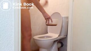 Dirty woman in the toilets