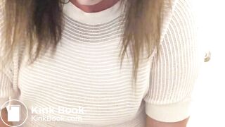 BBW eats shit in a public toilet