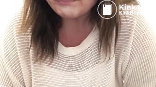 BBW eats shit in a public toilet