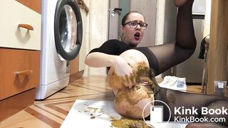 Black Leggings Poop Anal Fist