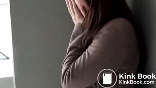 Girl enema in the street and then can't bear