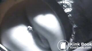 Girl pooping and wipe her ass with newspaper