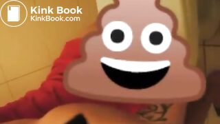 Sexy woman poops in the toilet