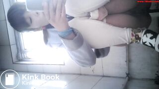 Girl poop in public toilet 71