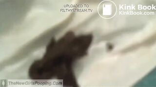 white girl pooping naked