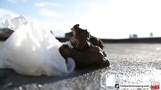 Asian Girl Rooftop Piss and Shit