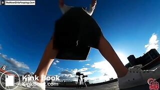 Asian Girl Rooftop Piss and Shit